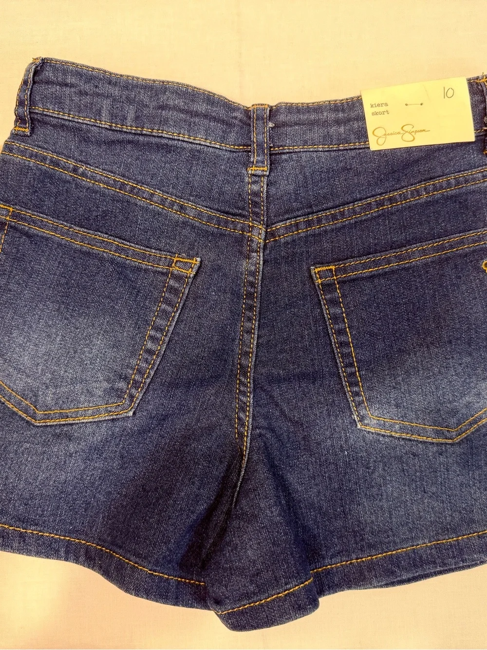 Jessica Simpson Dark Blue Denim Mini Skirt Shorts with Button Front NWT Size 10